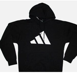 NEW Men's Adidas Future Icons Big Logo Graphic Hoodie Size Medium M Black White
